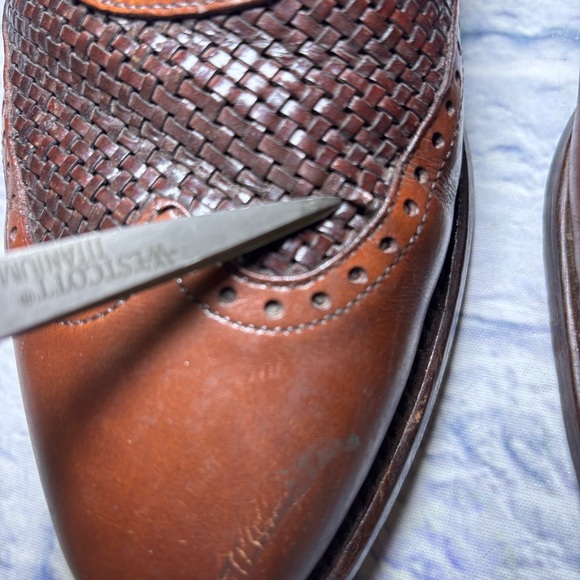 Allen Edmonds Hampstead Mens 8.5D US Woven Braided Oxford Brown Wingtip Leather main image 6